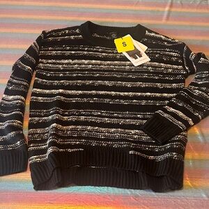Calvin Klein Jeans Black and White Knit Sweater
